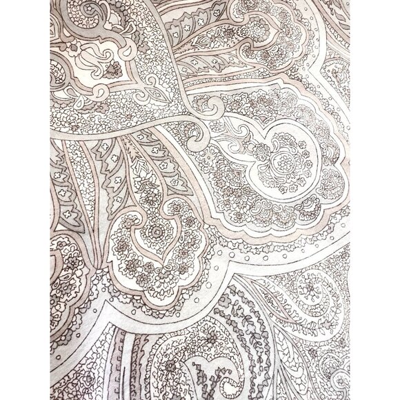 RALPH LAUREN Queen Flat Sheet Coral Beach 100% Cotton Paisley Taupe PRISTINE - Picture 2 of 16